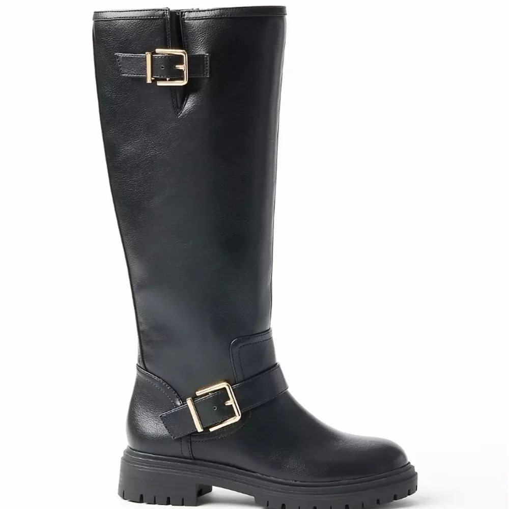 NEW! ANN TAYLOR LOFT Black Tall Biker Boots 9.